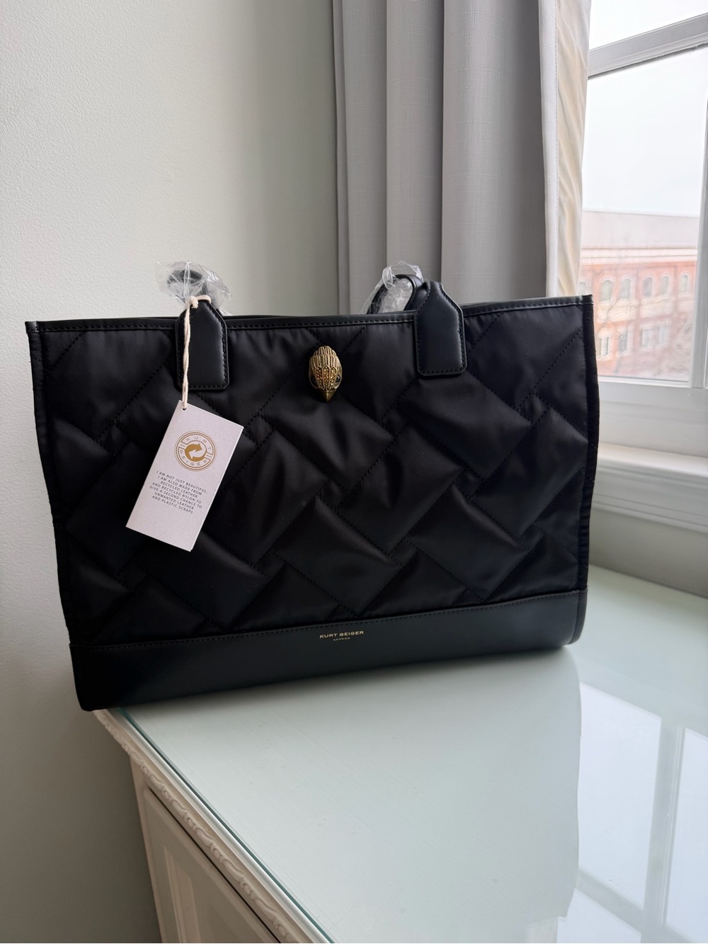 Kurt Geiger Black Quilted Tote Bag